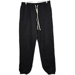 J Crew Black Heritage Sweatpants Joggers Fleece Lined Tag Size M